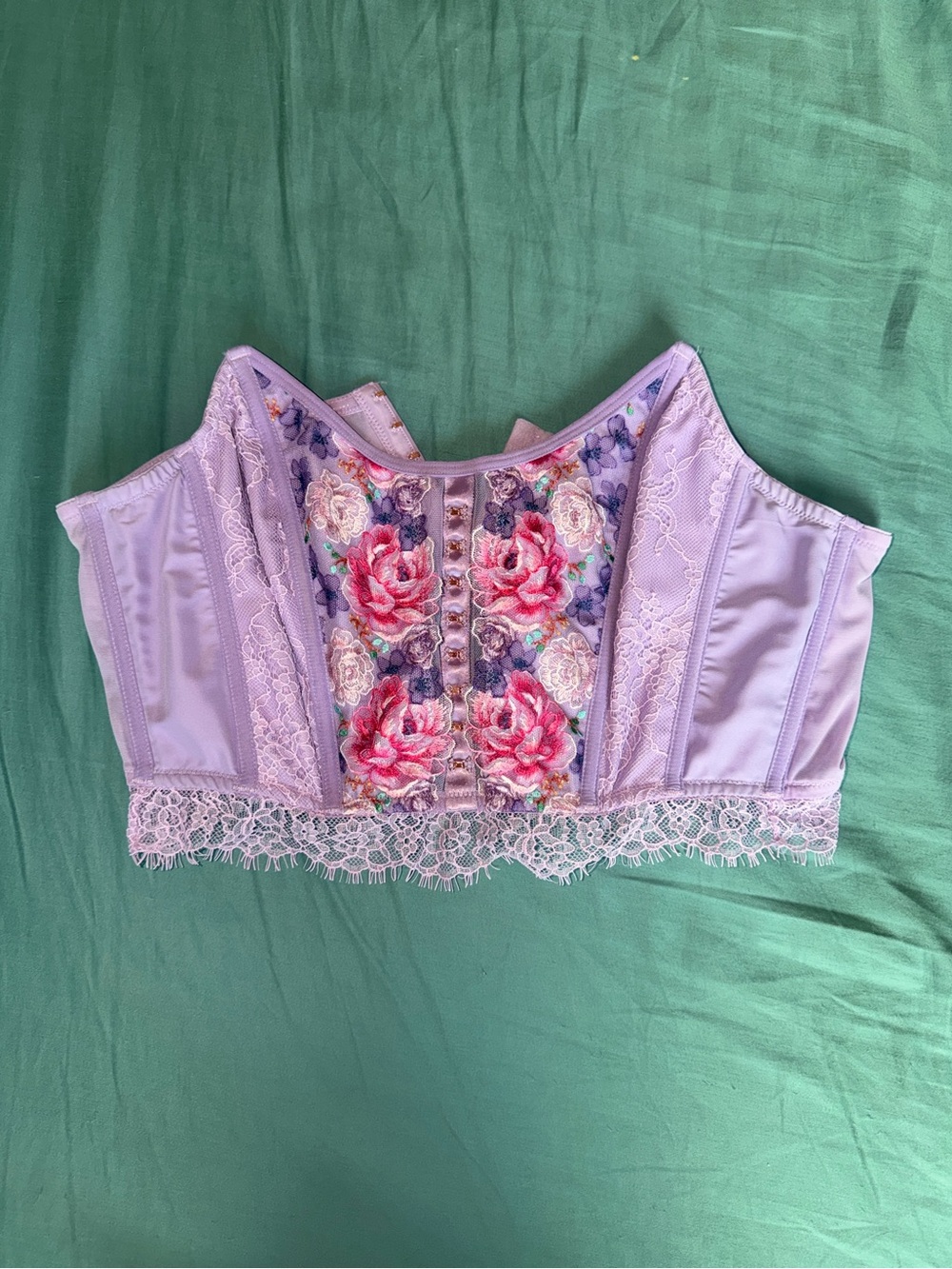 Victoria's Secret Lilac Floral Embroidered Bustier
